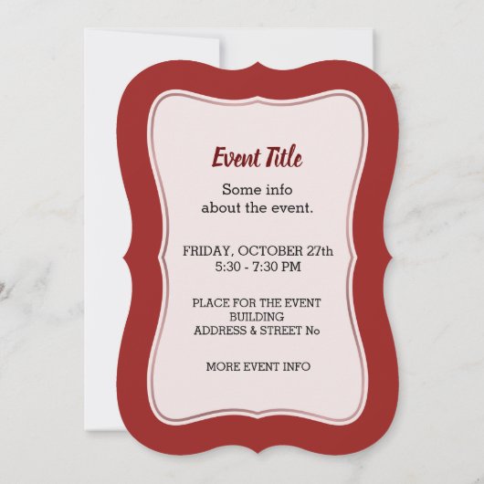 Invitation Chef femme (Dos)