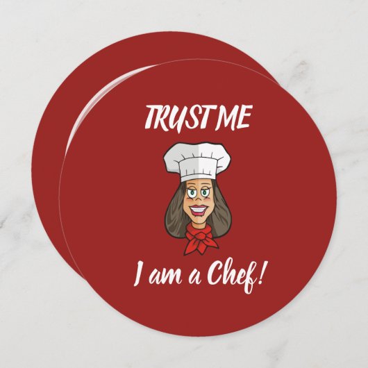 Invitation Chef femme (Devant / Derrière)