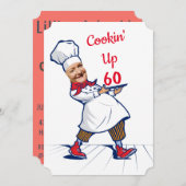 Invitation Chef 🎉 Funny Cook 60e anniversaire Funny (Devant / Derrière)
