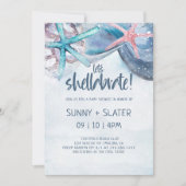 Invitation Chellabration | Baby shower Beach Sea Shells (Devant)