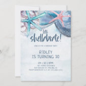 Invitation Chellabration | Beach Starfish Seashells Anniversa (Devant)