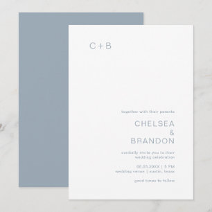 Invitation Chelsea Dusty Blue Mariage moderne