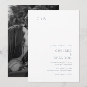 Invitation Chelsea Dusty Blue Mariage moderne