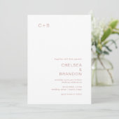 Invitation Chelsea Dusty rose Mariage moderne (Debout devant)