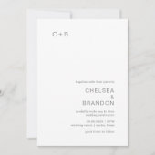 Invitation Chelsea Grey Mariage moderne (Devant)