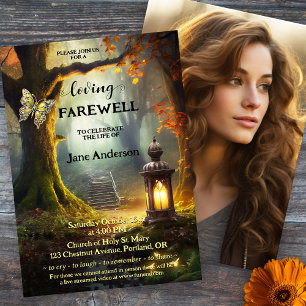 Invitation Chemin d'automne Lantern Photo Célébration de la v