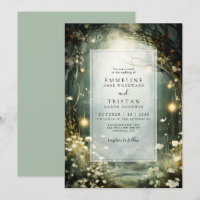 Chemin De Forêt Enchantée De Fleurs Mariage Vert