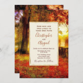 Invitation Chemin de la nature Feuilles automnales Chute Mari (Devant / Derrière)