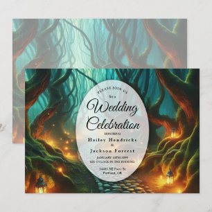 Invitation Chemin de Lanterne de Bois Torsadé pour Mariage