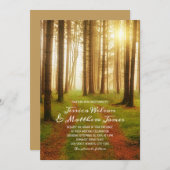 Invitation Chemin de l'arbre forestier Rustique Mariage campa (Devant / Derrière)