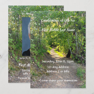 Invitation Chemin de prière photo commémorative sentier forêt