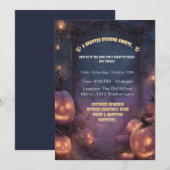 Invitation Chemin d'Halloween éffrayant avec Jack-o'-Lanterns (Devant / Derrière)