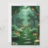 Invitation Chemin forestier enchanté du mariage fleur magique (Dos)