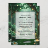 Invitation Chemin forestier enchanté du mariage fleur magique (Devant / Derrière)