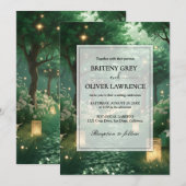 Invitation Chemin forestier enchanté du mariage fleur magique (Devant / Derrière)