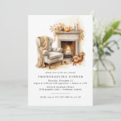 Invitation Cheminée cosy | Dîner sympa moderne (Debout devant)