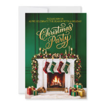 Cheminée de fête de Noël vert rouge or