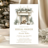 Invitation Cheminée de Noël Code QR Mariage