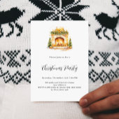 Invitation Cheminée maison confortable arbre de luxe Noël fêt
