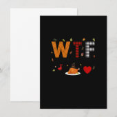 Invitation Chemise à carreaux de dinde de vin WTF drôle de Th (Devant / Derrière)