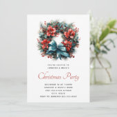 Invitation Chemise d'aquarelle de Noël avec fête Holly (Debout devant)