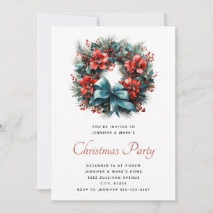 Invitation Chemise d'aquarelle de Noël avec fête Holly