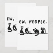 Invitation Chemise de chat noir drôles femmes nouvelles perso (Devant / Derrière)