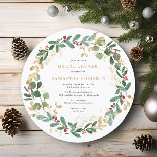 Invitation Chemise de Noël vert bordeaux douche nuptiale