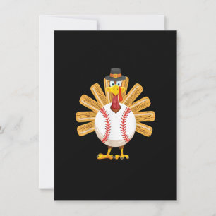 Invitation Chemise de Thanksgiving de dinde de baseball pour 