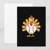 Invitation Chemise de Thanksgiving pour garçons Baseball Dind (Devant / Derrière)
