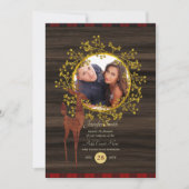 Invitation Chemise écossaise rustique au thème buffle et cerf (Devant)