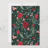 Invitation Chemise fleurie rouge motif mariage d'hiver (Dos)