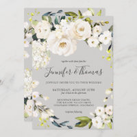Chemise florale d'aquarelle blanche sur Mariage Ta