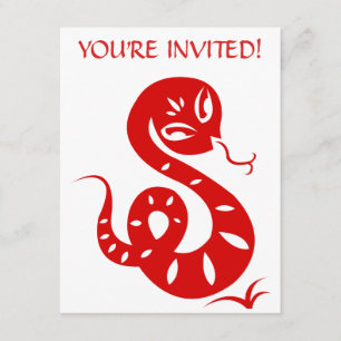 INVITATION CHEMISE ILLUSTRÉE PAR SERPENT CHINOIS DU ZODIAQUE