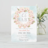 Invitation Chemise rose Fleur Wreath Oh Baby shower (Debout devant)