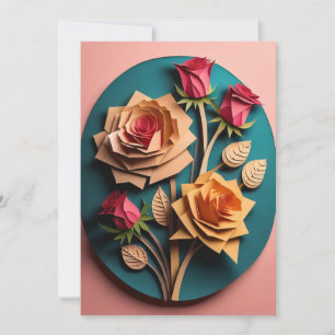 Invitation Chemise Roses 3D Paper Art Design