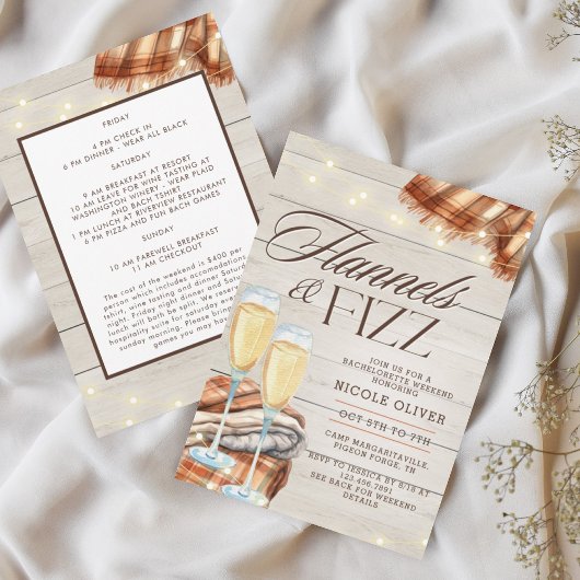 Invitation Chemises de flanelle rustiques et week-end de céli