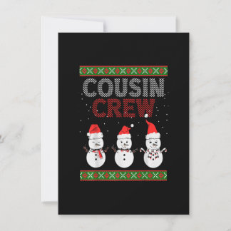 Invitation Chemises de Noël Cousin Crew Gnome Tree Merry Xma