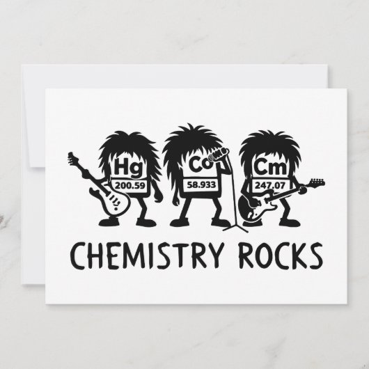 Invitation Chemistry Rocks Science Rock Band (Devant)
