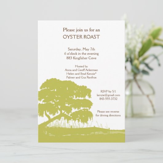 Invitation Chêne avec de la mousse espagnole par la verticale (Debout devant)