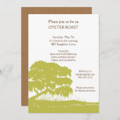 Invitation Chêne avec de la mousse espagnole par la verticale (Devant / Derrière)