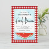 Invitation Chèque de bison blanc rouge de la réunion familial (Debout devant)