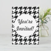 Invitation Chèque de socle noir blanc classique (Debout devant)