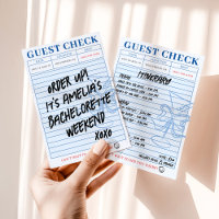Chèque d'invité Bachelorette Cocktail Week-end