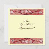 Invitation CHÈQUES BLANCHES À LA FENÊTRE monogramme, rouge, c (Dos)