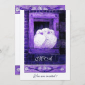 Invitation CHÈQUES BLANCHES AU monogramme FENÊTRE, champagne (Devant / Derrière)