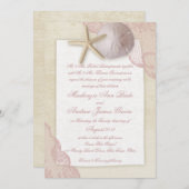 Invitation Cher Mariage rose de plage (Devant / Derrière)