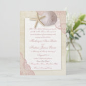 Invitation Cher Mariage rose de plage (Debout devant)