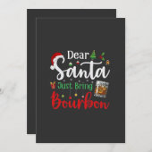 Invitation Cher Père Noël Apporte juste un Noël en buvant du (Devant / Derrière)