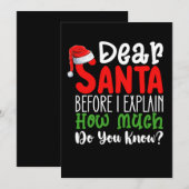 Invitation Cher Père Noël avant que je n'explique combien en  (Devant / Derrière)